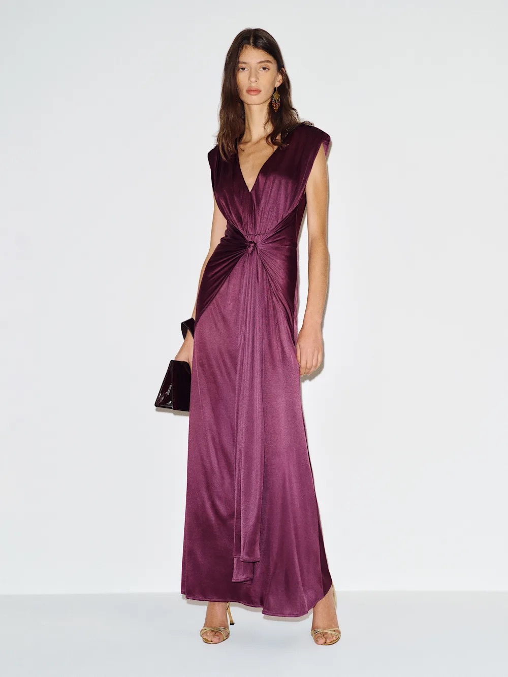 NEW Reformation Cali Maxi Formal Dress Huckleberry Violet Purple US 4 UK 8